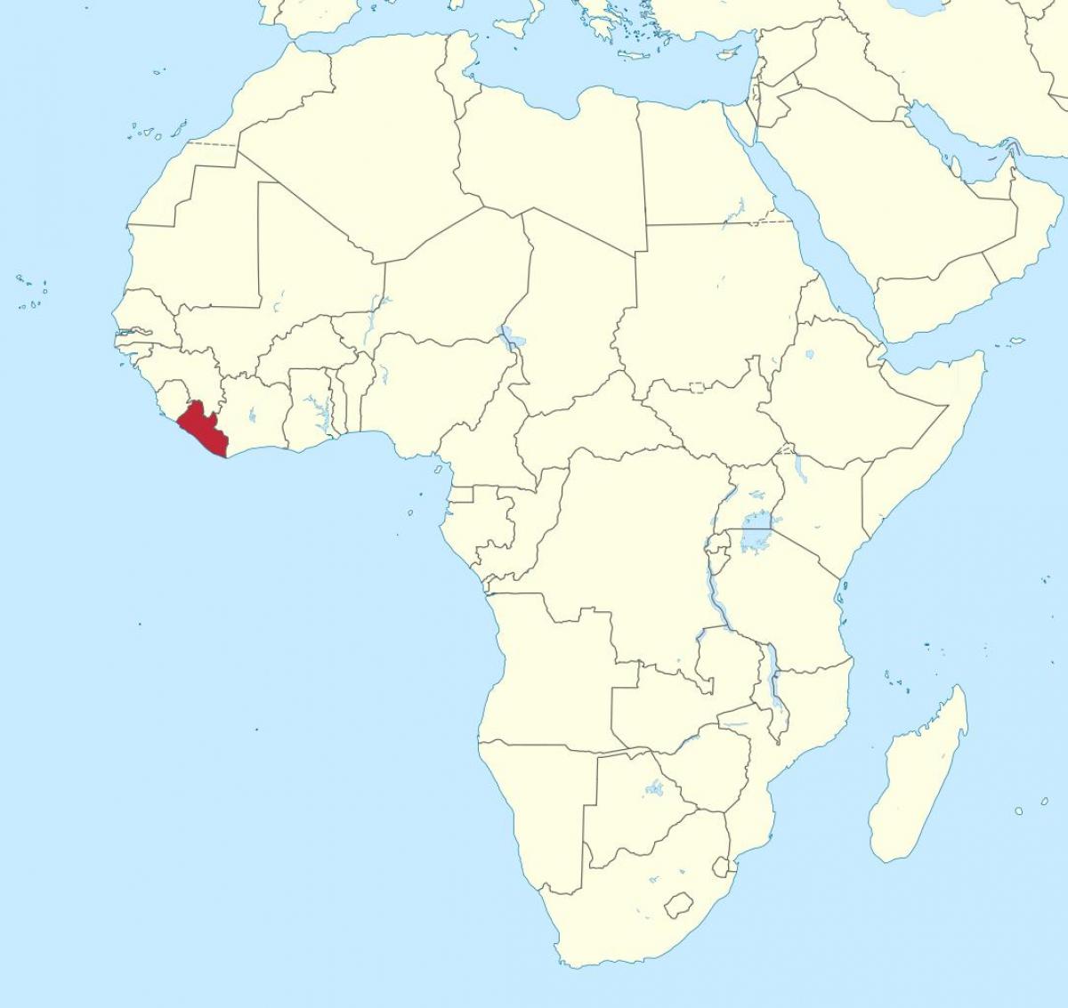 карта Либерија Африка