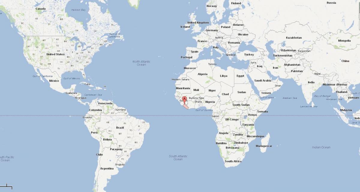 Локација Либерија на мапи света