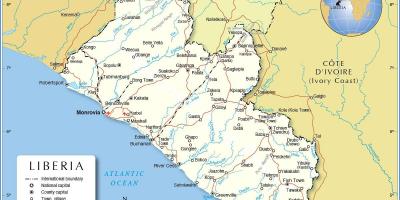 Карта Либерија Западној Африци