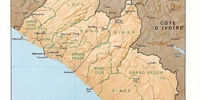 Нацртати мапу терена Либерија